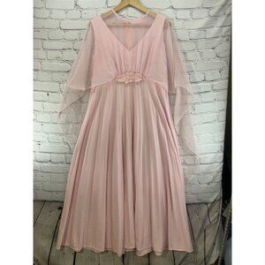 Pink Layered Handmade Formal Dress Bridesmaid Full Length Maxi Sz M Medium Flaw